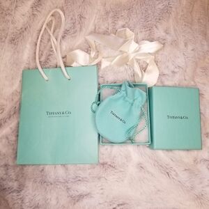 Tiffany & Co. Jewelry Box, Drawstring Bag, Gift Bag and Ribbon